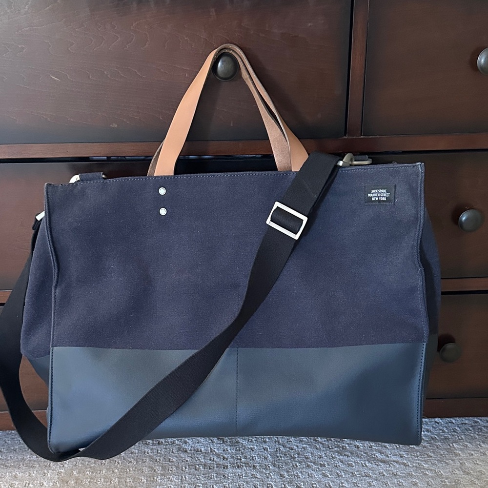 Jack Spade Men’s Navy Canvas Dipped Tote Bag